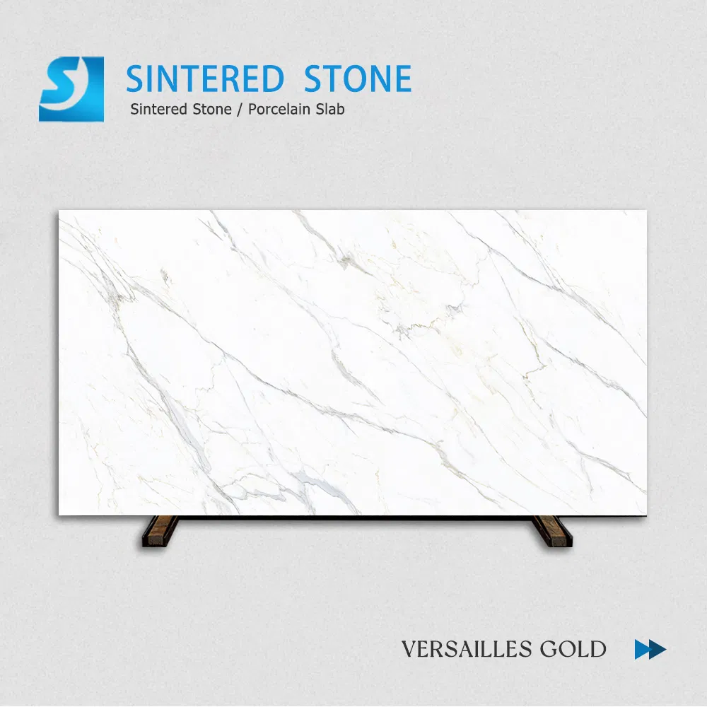 Eco Friendly Large Format Porcelaim Marble Look Sintered Stone Coffee Table Round White Design High UV Resistance for Outdoor Use