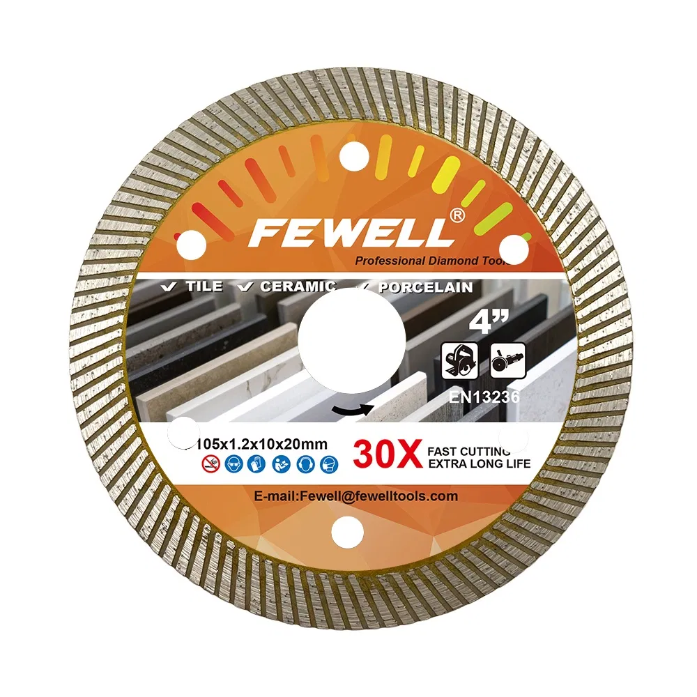 105*10*20mm Hot Press 4inch Tools Ultra Thin Turbo Cutting Disc Supplier Diamond Saw Blade for Porcelain Tile Ceramic