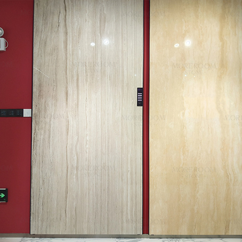 White Wooden Effect Marble Stone Sintered Stone Large Size Glazed Porcelain Tile