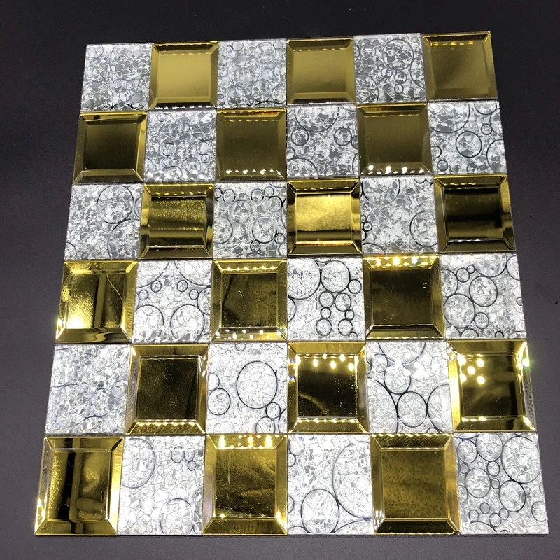 Decorative Crystal Mirror Glass Mosaic Tile for Bathroom /Hotel/Casino/Hotel Project Wall Decorations