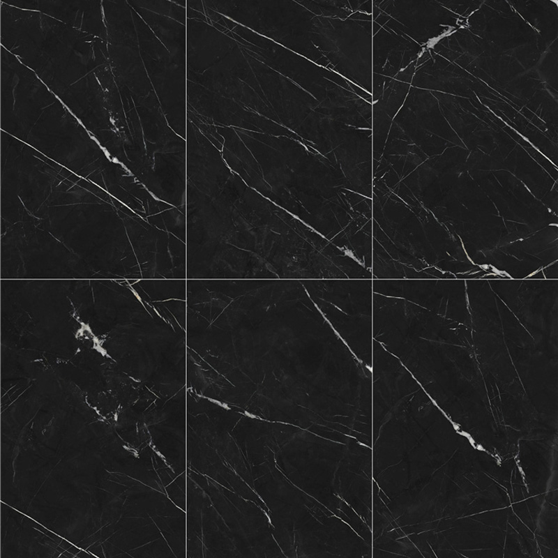 Living Room Background Wall Black Marble Tiles Large Format Continuous Pattern Wall Tiles