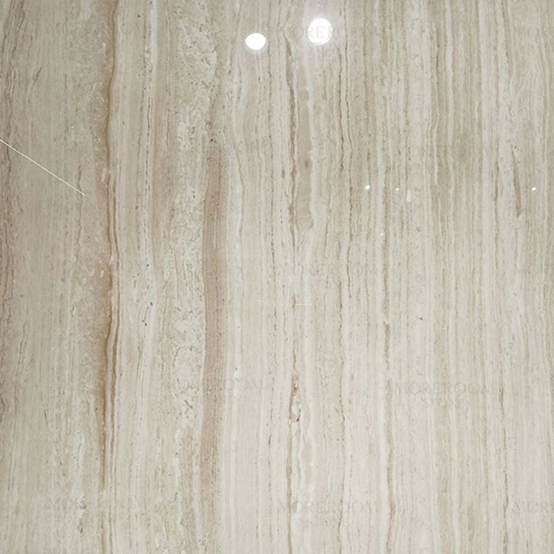 White Wooden Effect Marble Stone Sintered Stone Large Size Glazed Porcelain Tile