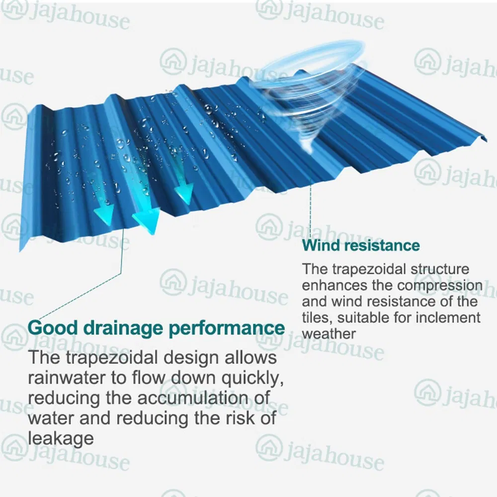 Thermal Insulation Decorative Trapezoidal PVC Plastic Roof Tiles Water Proof Electric Insulation Garden Park