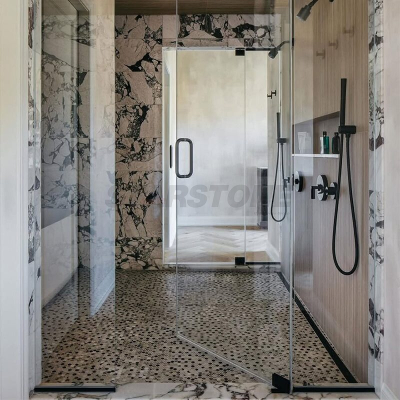 Starstone Interior Design Natural Calacatta Marble Bathroom Shower Wall for Apartment Project