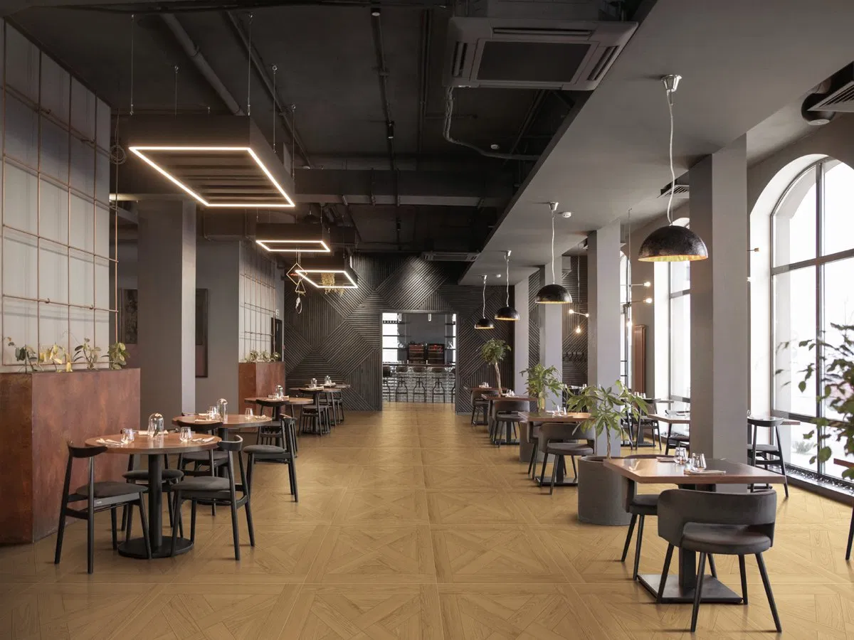 80X80cm Matt Surface Anti-Slip Porcelain Tiles Brown Indoor Wooden Look Classical Glazed Tile