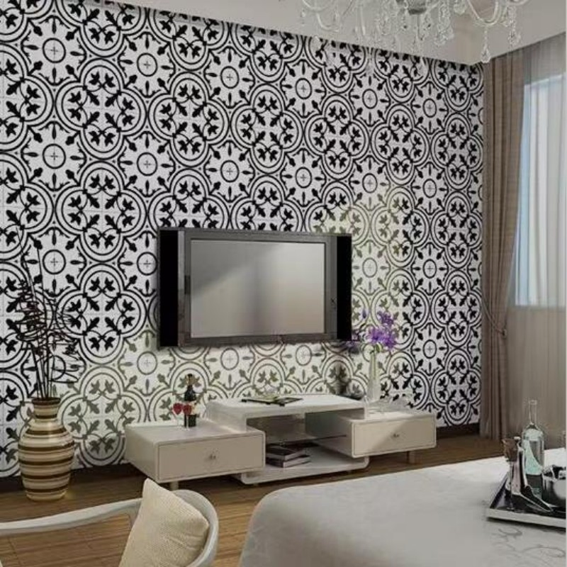 Modern Interior Black and White Ceramic Mosaic Wall Flooring Decorative Tiles for Hotels Kitchen Bathroom