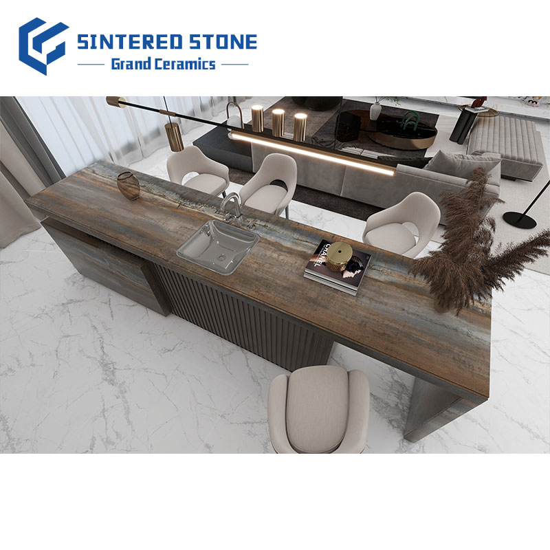 Eco-Friendly 1600X3200X12mm Sintered Stone Tiles Matte Finish for Dining Living Room Floor Countertop Staircase Commercial Use