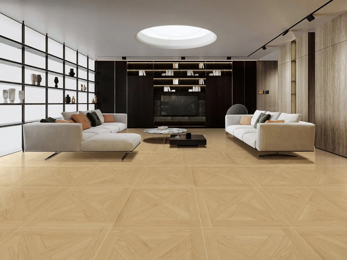 80X80cm Matt Surface Anti-Slip Porcelain Tiles Brown Indoor Wooden Look Classical Glazed Tile