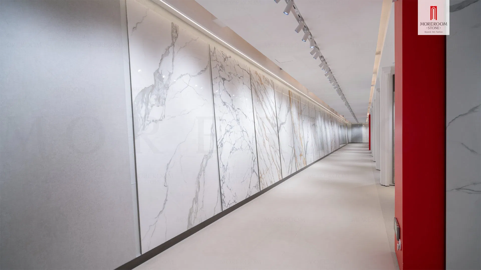 1000X3000 3mm Thickness Slim Extra Thin Calcutta White Marble Look Porcelain Wall Floor Large Format Tiles