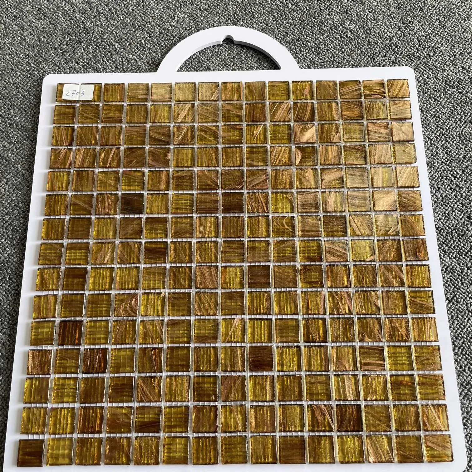 Foshan Decorative Building Material Blue Swimming Pool Glossy Crystal Glass Mosaic Flooring Wall Tile