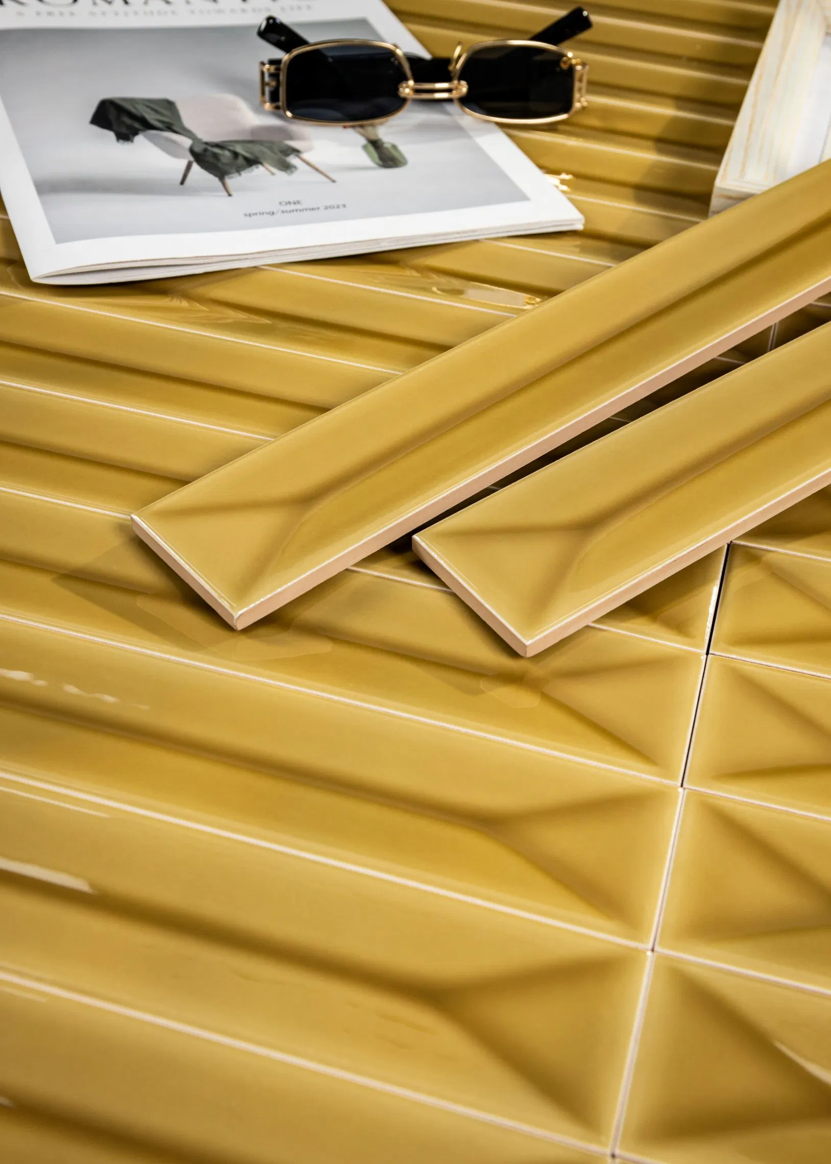 Vibrant Glazed Ceramic Wall Tiles - Matte Finish Decorative Bricks