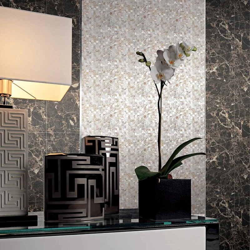 Mother of Pearl Tile Backsplash Linear Wall Subway Tile, Natural Shell Mosaic Brick Kitchen/Bath Tiles