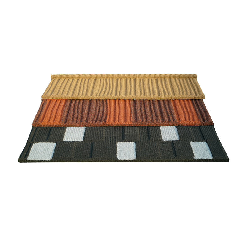 Modern Design Bond Tile Metal Roofing Tiles Sample 0.3mm 0.4mm 0.5mm Aluzinc Steel Sheets with Heat Resistant Stone Chips Coated