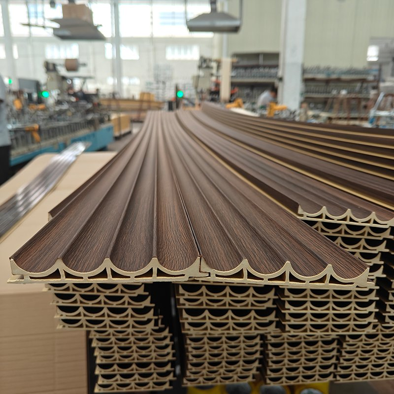 Interior Decorative Fluted 3D Wall Paper Wall Panel Fluted Wood Laminate