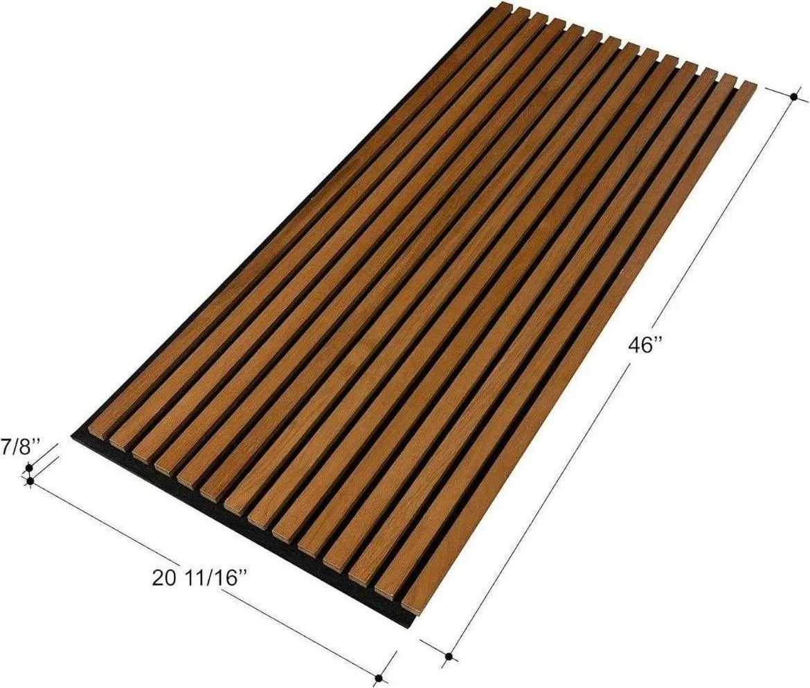 3D Pet Polyester Veneer Wooden Natural Oak Acoustic Slat Wood Wall Panels