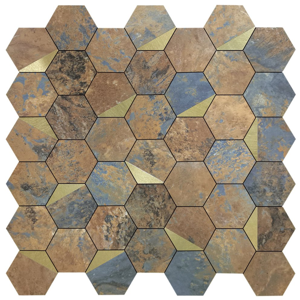 New Design Bathroom Kitchen Wall Decoration Home Decor Metallic Decorative 3D New Building Material Peel and Stick Mosaic Mural Tile