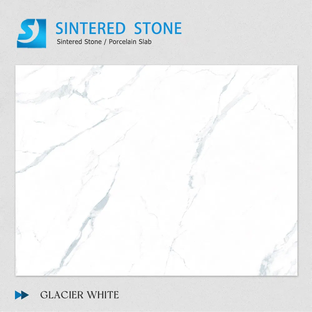 Polished White Larg Format Porcelain Marble Sintered Stone Office Reception Desk Stain Resistant Eco Friendly Foshan