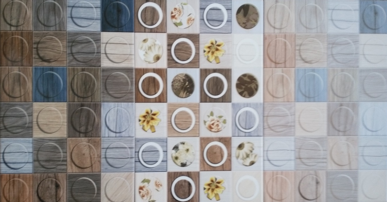 Elegant Basket Pattern Wood Grain Texture Mold Glazed Ceramic Wall Tile for Home and Project Decoration