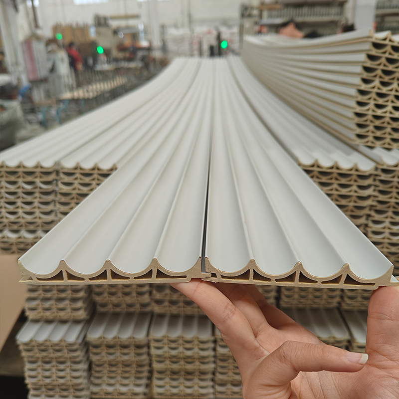 Interior Decorative Fluted 3D Wall Paper Wall Panel Fluted Wood Laminate