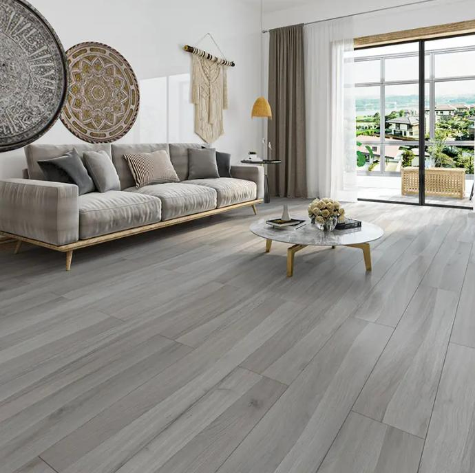 U Groove HDF Waterproof Laminate Flooring Covering 8mm E1 Grade AC4 Wear Resistance Wood Floor Tile Free Sample