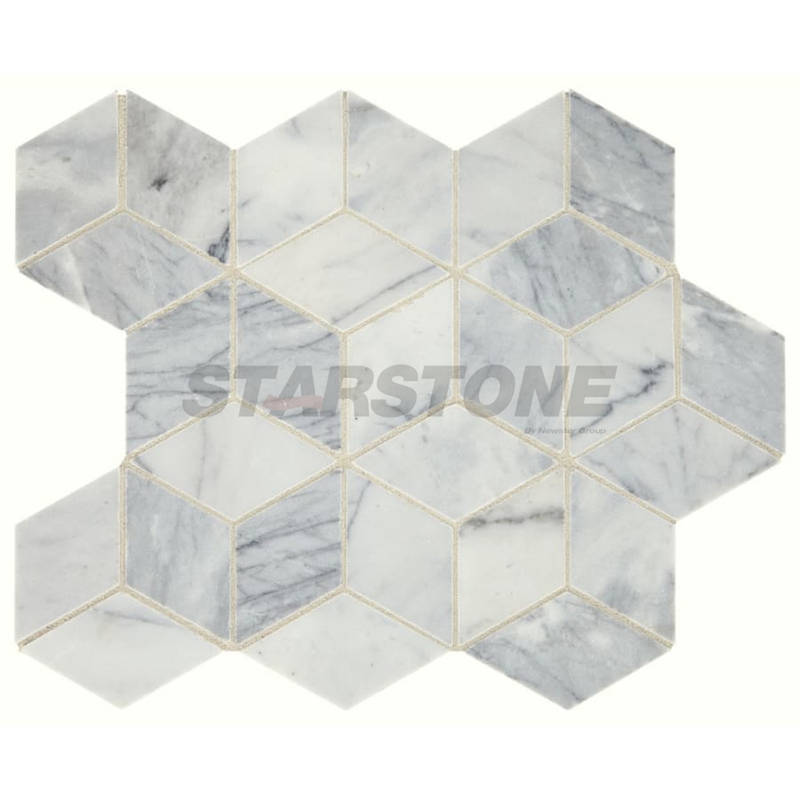 Factory Modern White Marble Polished Kitchen Backsplash Bathroom Floor Wall 30X30 Marble Mosaic Tile Marble Mosaic