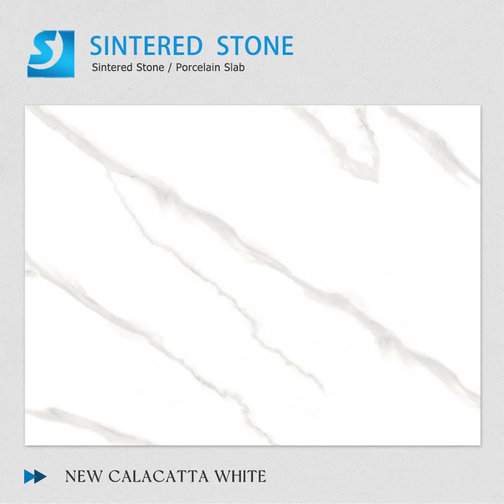 Polished White Larg Format Porcelain Marble Sintered Stone Office Reception Desk Stain Resistant Eco Friendly Foshan