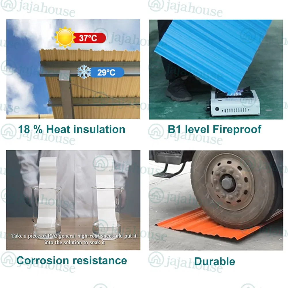 Thermal Insulation Decorative Trapezoidal PVC Plastic Roof Tiles Water Proof Electric Insulation Garden Park