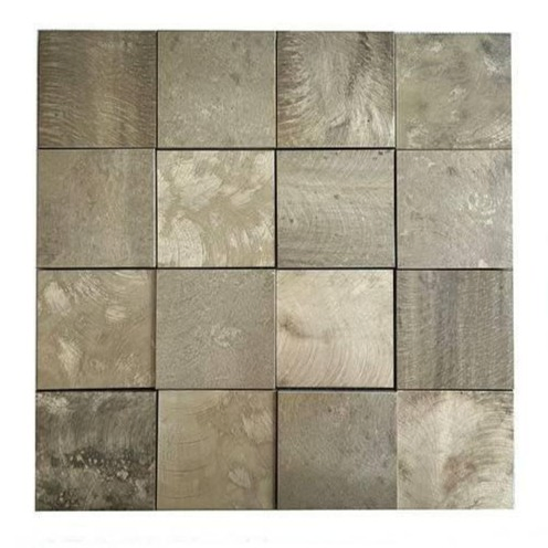 Square Shape Aluminium Metal Mosaic Tiles for High-Traffic Commercial Space Wall Decoration