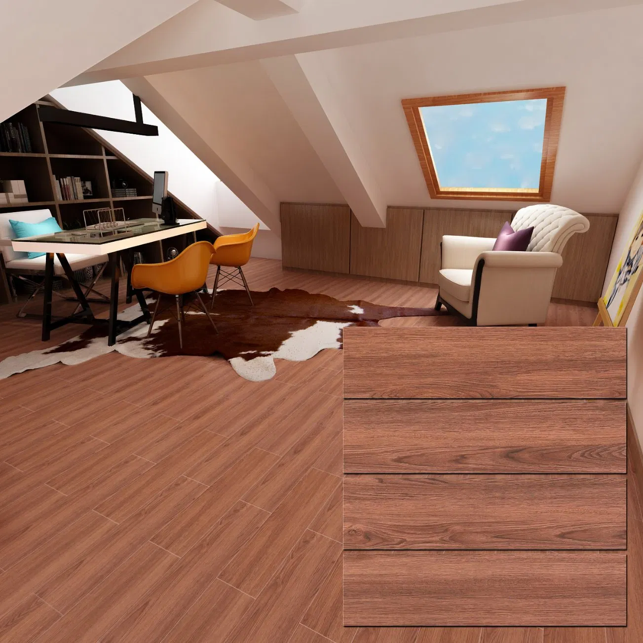 Hot Sale in Dubai Floor Matte Finish Ceramic Tile Anti-Slip and Anti-Dirt Hotel Bedroom Wood Look Floor Tile