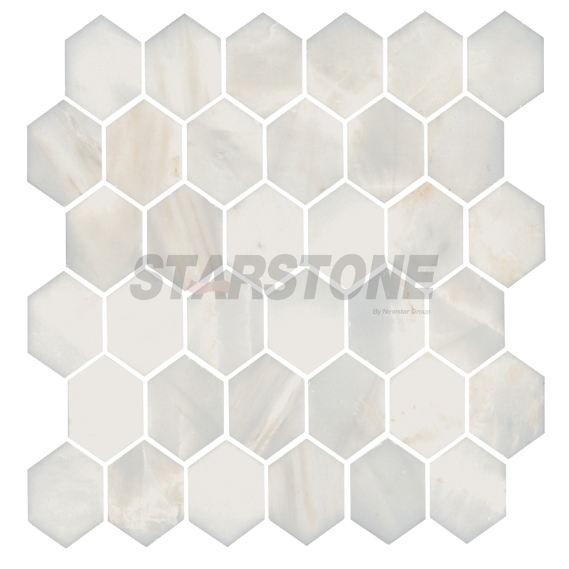 Factory Modern White Marble Polished Kitchen Backsplash Bathroom Floor Wall 30X30 Marble Mosaic Tile Marble Mosaic