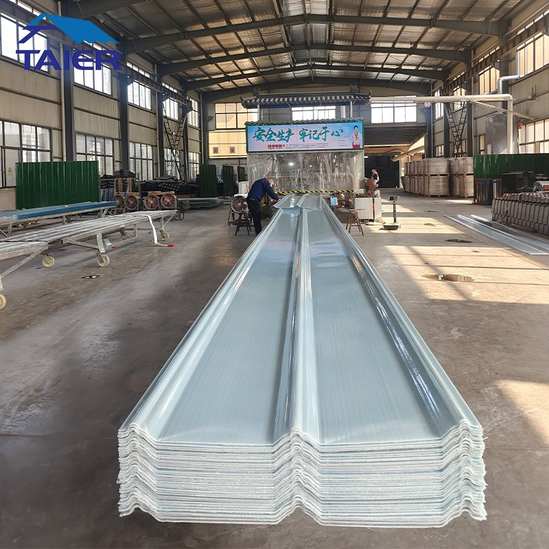 Heat-Resistant Flat Fiberglass FRP Roof Tile for Warehouse Roofs