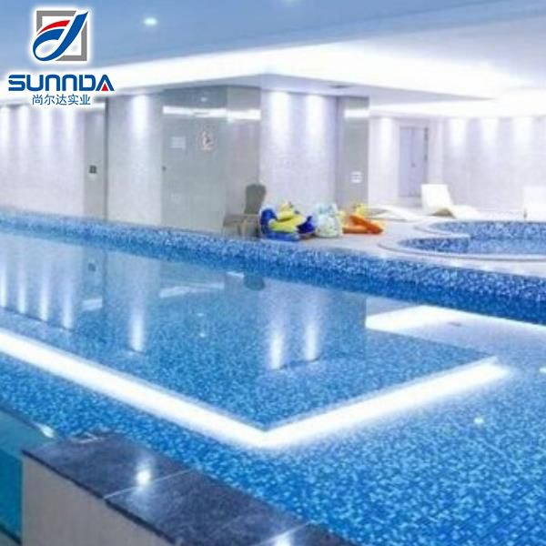 Sunnda Fashionable High Quality Ocean Blue Crystal Glass Mosaic Decorative Ceramic Mosaic Tile for Swimming Pool Bathroom