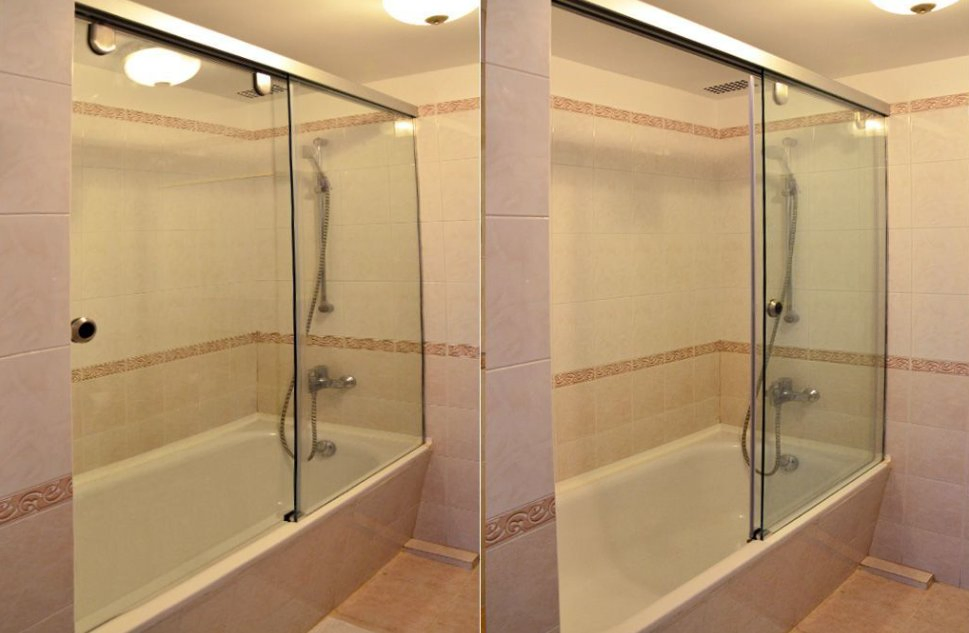 Modern &amp; Artistic Glass Partition Wall with Swing Doors for a Flexible Bathroom Glass Wall with Door