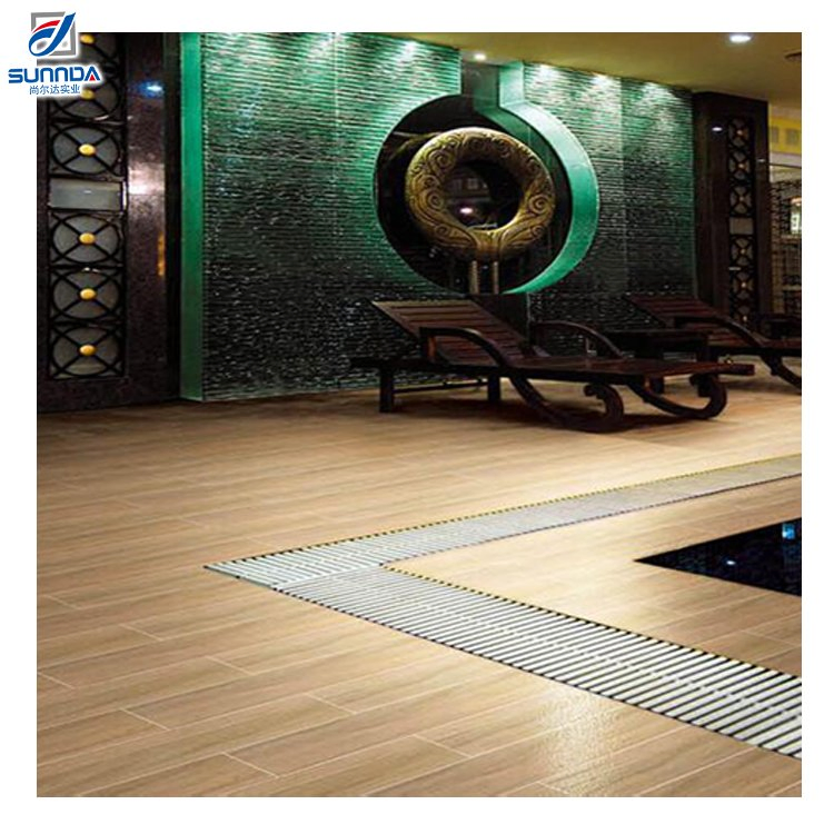 Sunnda Dark Wood Porcelain Tile Fresh Stoneware Wall Floor Tiles with Effect Brown 200X1000mm for Living Room