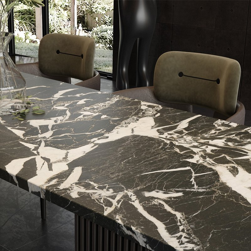 Grand Antique Black Marble Large Porclain Glossy Napoleon Black Sintered Stone Slab