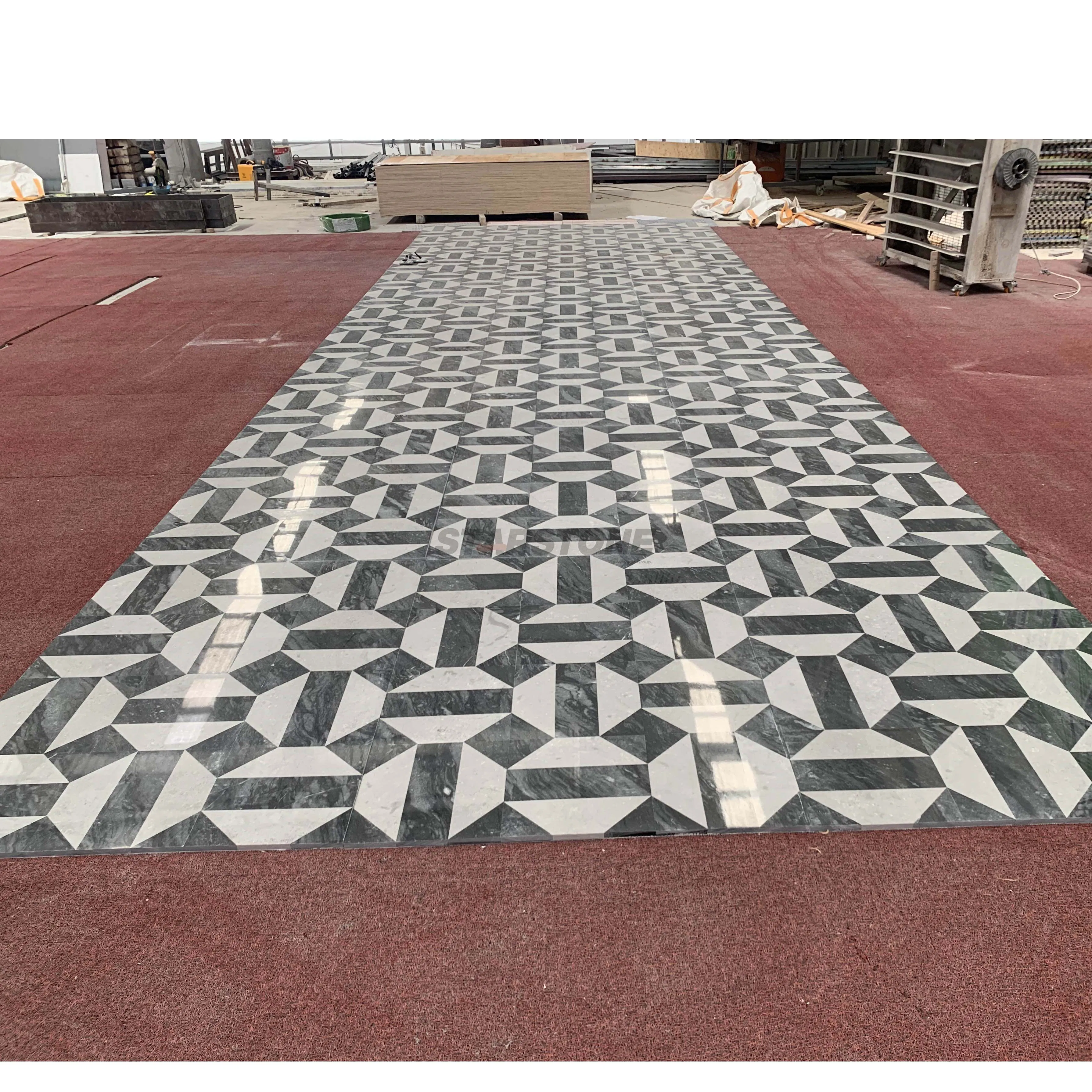 New Arrival Custom Marble Water Jet Tile for Luxury Floor Design and Decorative Marble Mosaic Patterns