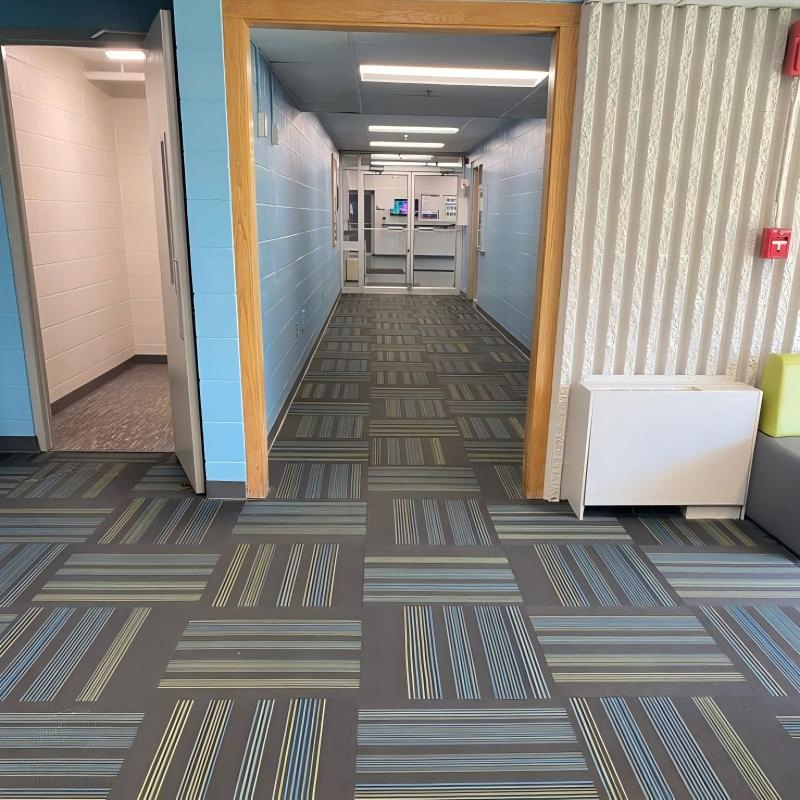 Commercial Office Space PVC Backed Loop Pile Engineering Modular Carpet Tile