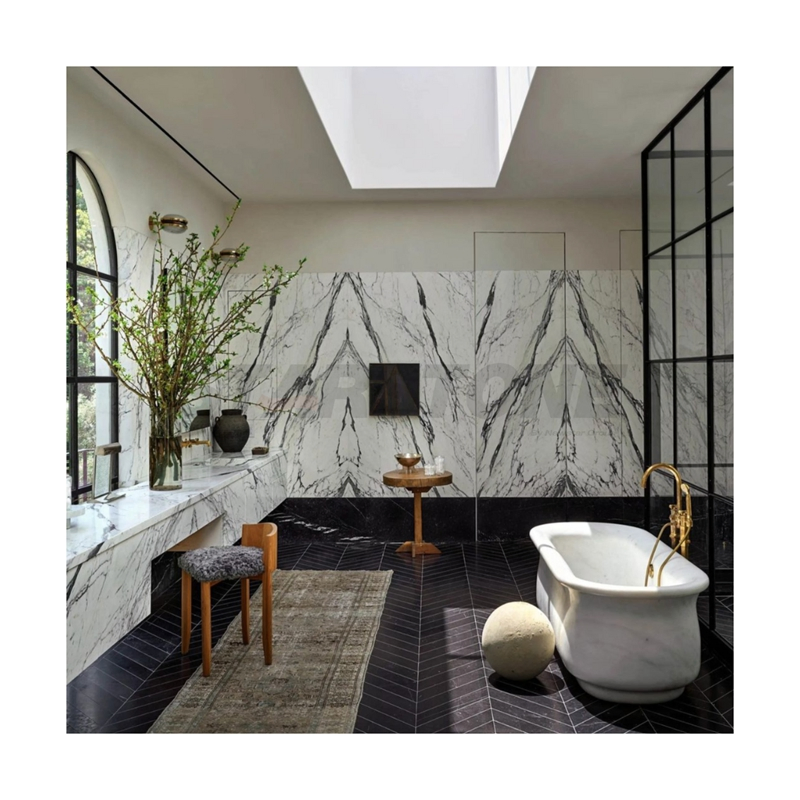 Starstone Modern Design Natural Marble Bathroom Shower Wall Customize Size Marble Wall