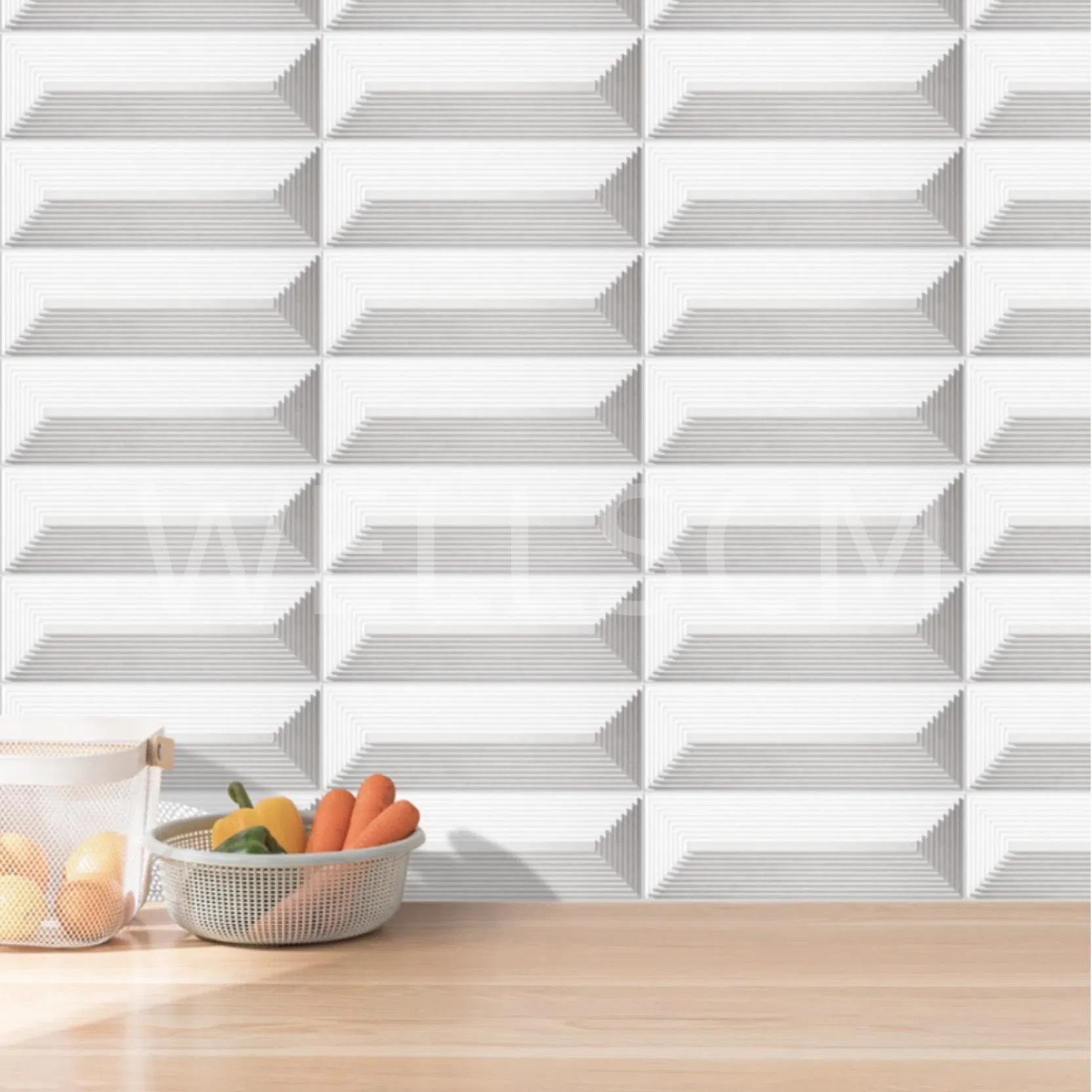 Classic Pyramid Shape Modern 3D Embossed Concave and Convex Cement Art Decorative Wall Tiles for Inside and Outside