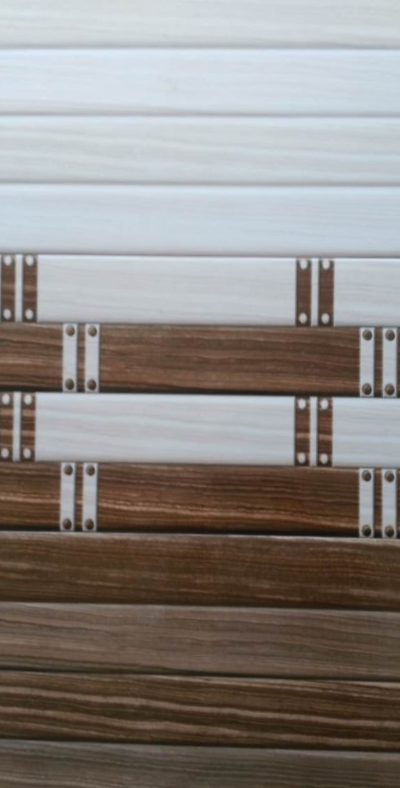 Elegant Basket Pattern Wood Grain Texture Mold Glazed Ceramic Wall Tile for Home and Project Decoration