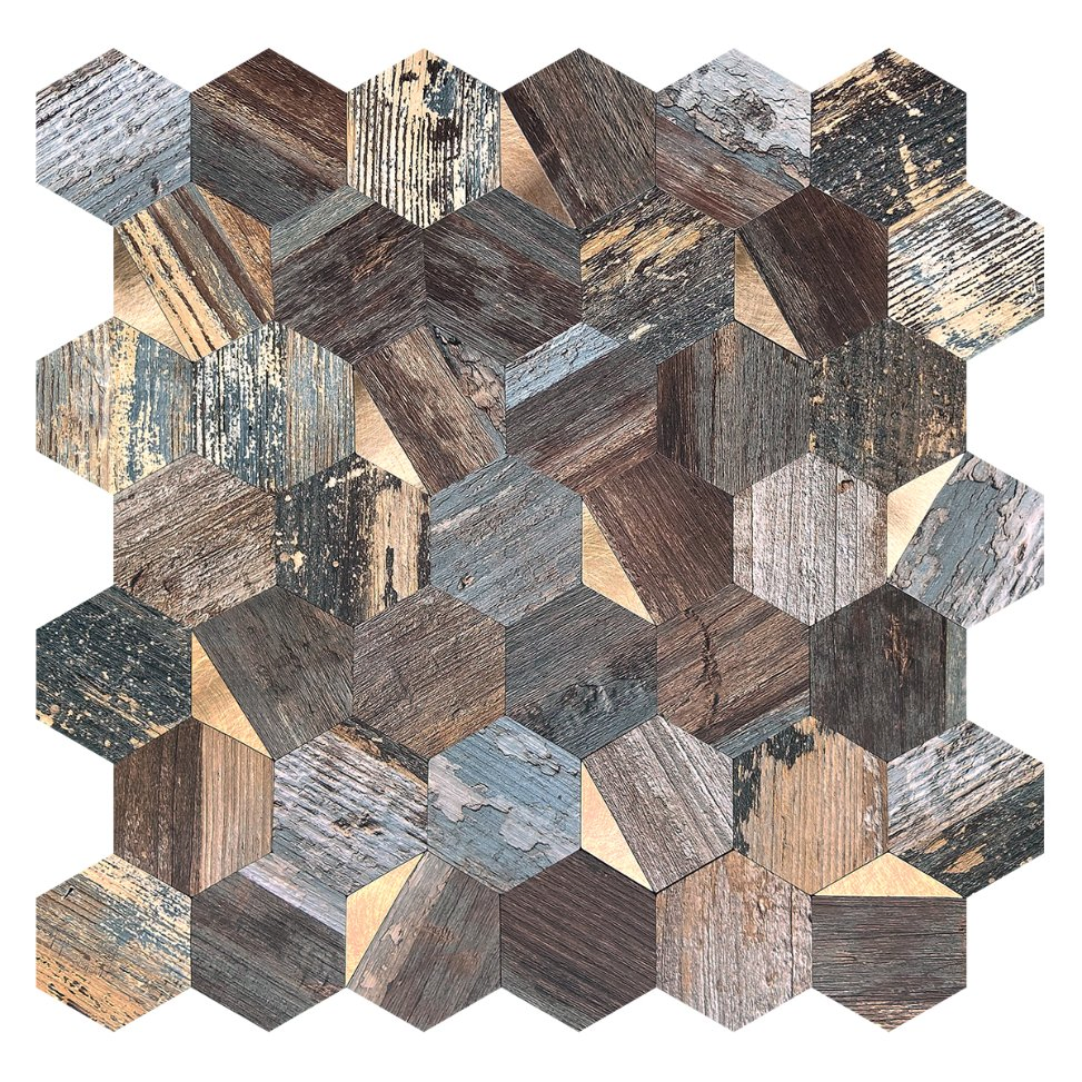 Bathroom Wall Decorative 3D Golden Peel and Stick Mosaic Wall Tile China New China Building Material