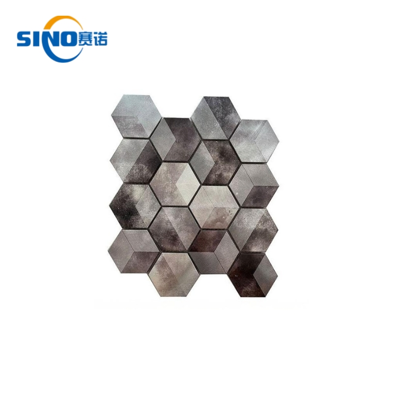 Custom Pattern Hexagon Aluminum Metal Mosaic Waterproof Decorative Tiles for Kitchen Backsplash Bathroom Wall Unique Home Improvement Panels