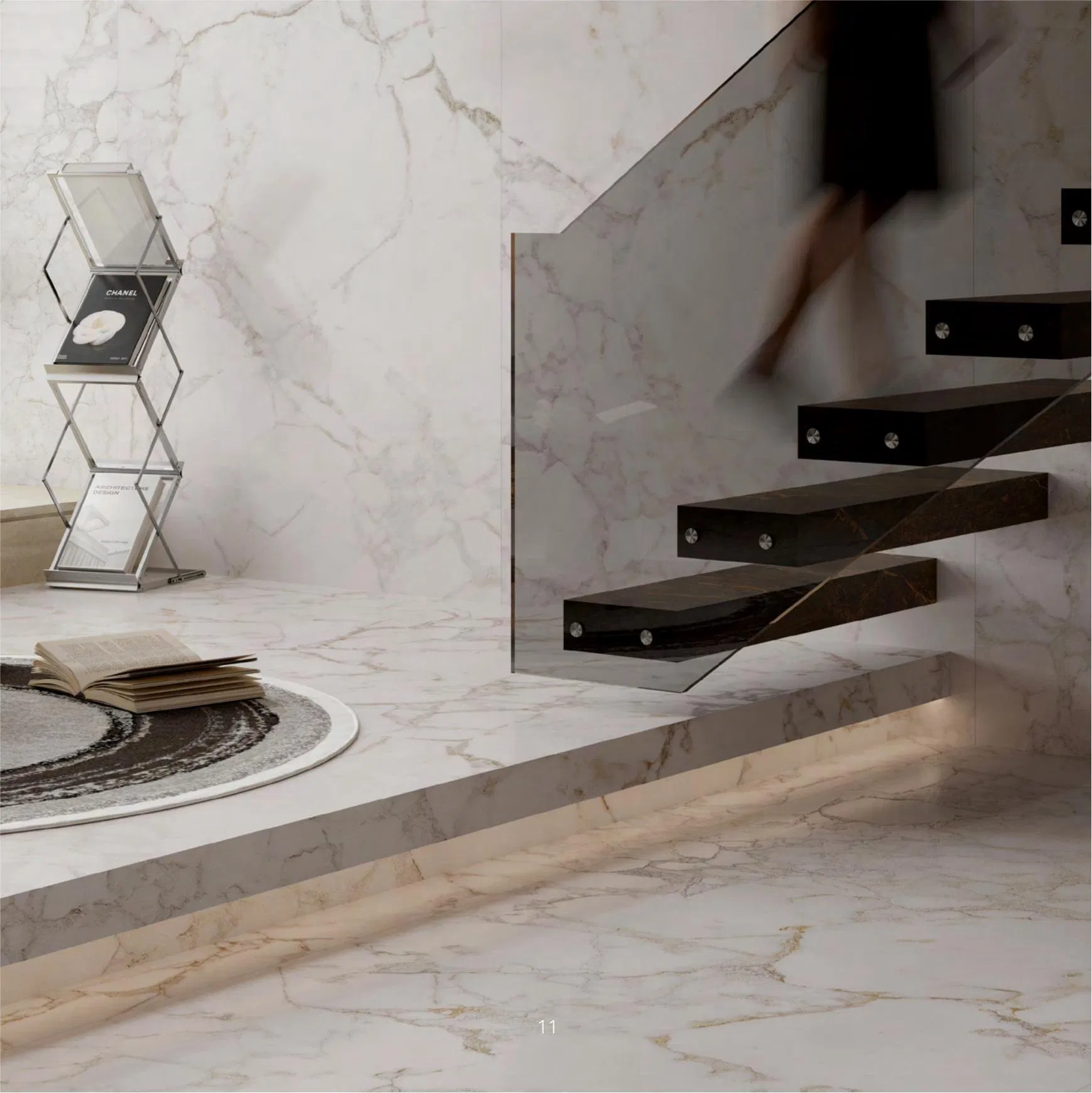 Modern Design Matte and Honed Finish White Gray Colors Flooring Tile with Creative Decorative