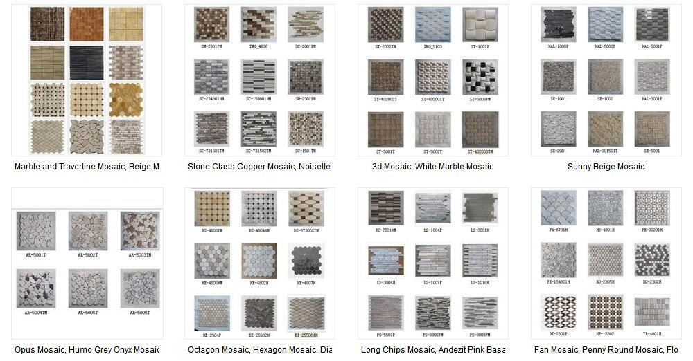 White/Grey/Black/Gray Marble Mosaic Tile for Bathroom/Floor/Kitchen Interior/Decoration/Backsplash Swimming Pool Tiles