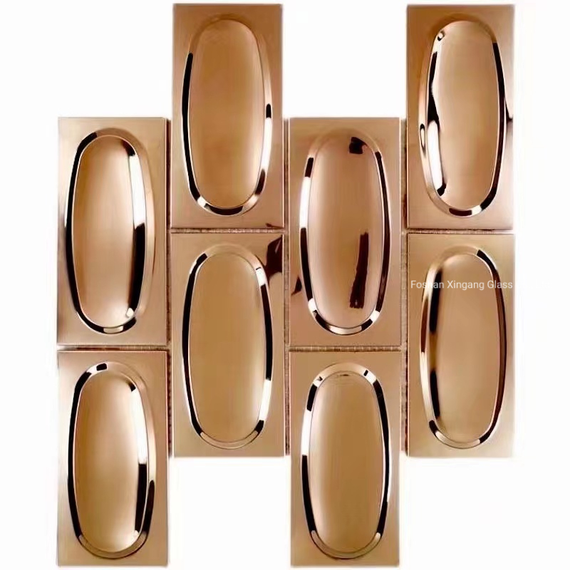 Hexagon 3D Effect Decoration/Decorative/Art/Metal/Ceramic Mix Stainless Steel Mosaic Tile for Wall Decorations