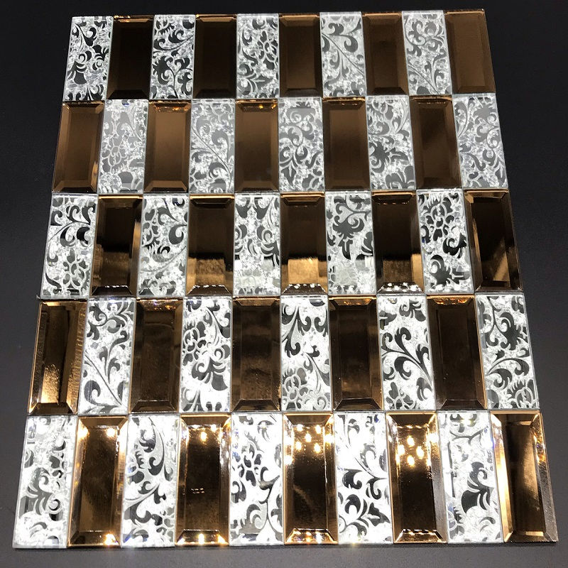 Decorative Crystal Mirror Glass Mosaic Tile for Bathroom /Hotel/Casino/Hotel Project Wall Decorations