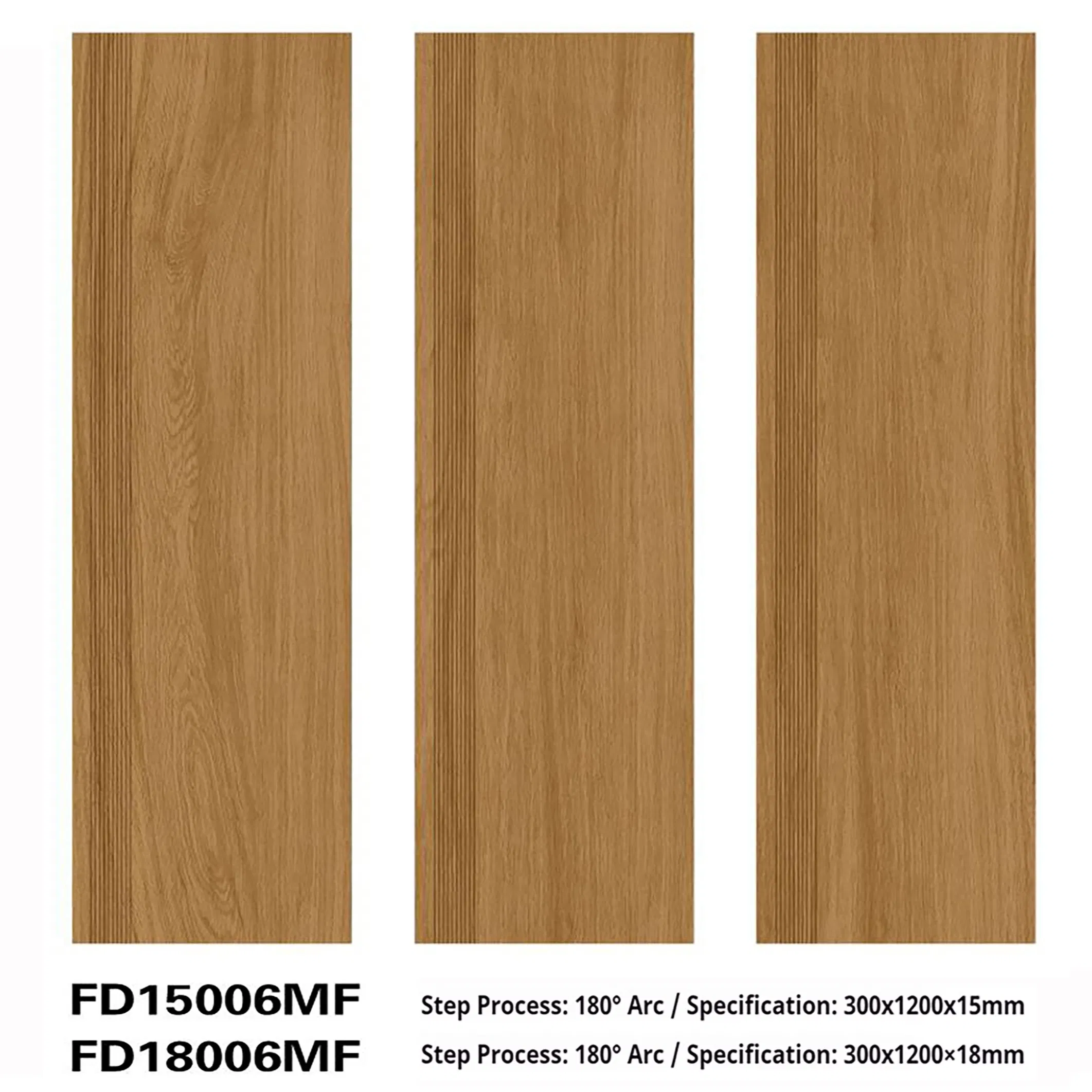Wear-Resistant Glazed Wood-Effect High-Traffic Commercial Porcelain Stair Tile