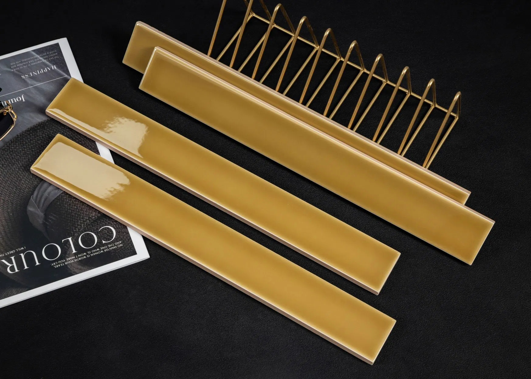 Vibrant Glazed Ceramic Wall Tiles - Matte Finish Decorative Bricks