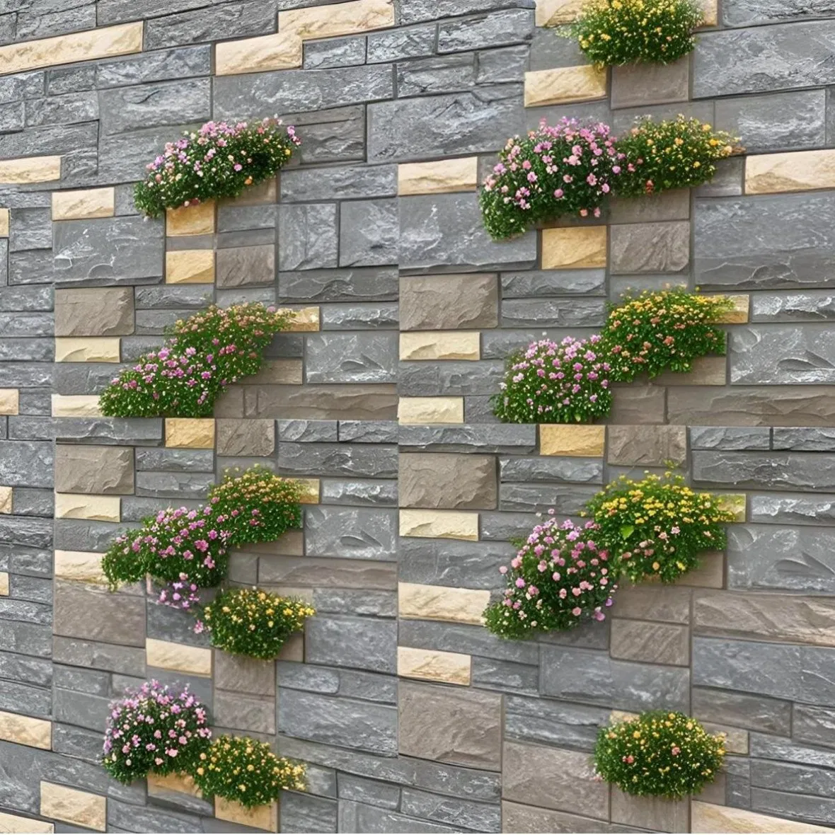 3D Waterproof Faux Stone Decorative Exterior Wall Panel Polyurethane Artificial Wall Cladding Facade Tile for House Building Wall Decoration