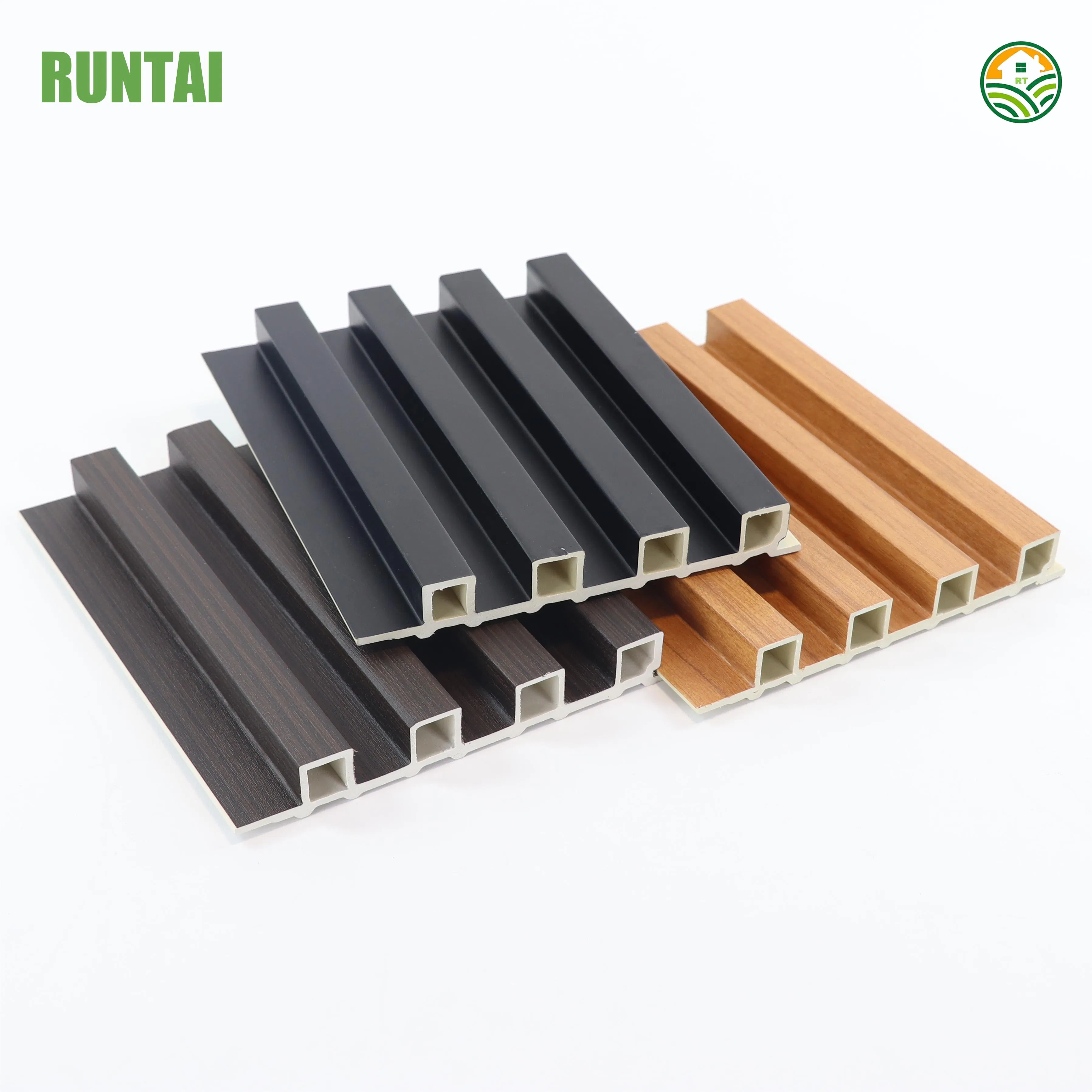 Decorative WPC 3D Fluted Waterproof Interior Wall Panel Soundproof Wood Grain PVC